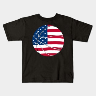 This is a USA basketball designed in United States flag colors Kids T-Shirt